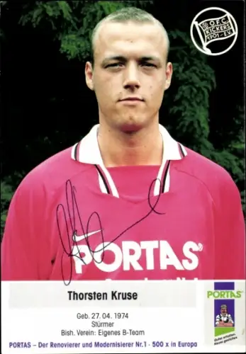 Autogrammkarte Fußballer Thorsten Kruse, Kickers Offenbach, Autogramm