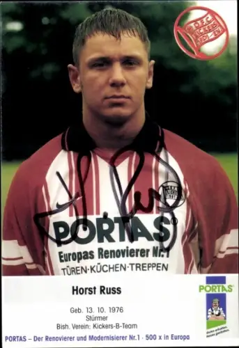 Autogrammkarte Fußballer Horst Russ, Kickers Offenbach, Autogramm