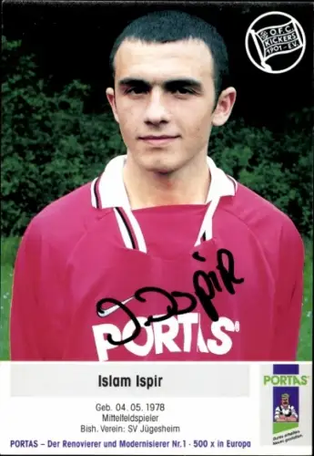 Autogrammkarte Fußballer Islam Ispir, Kickers Offenbach, Autogramm