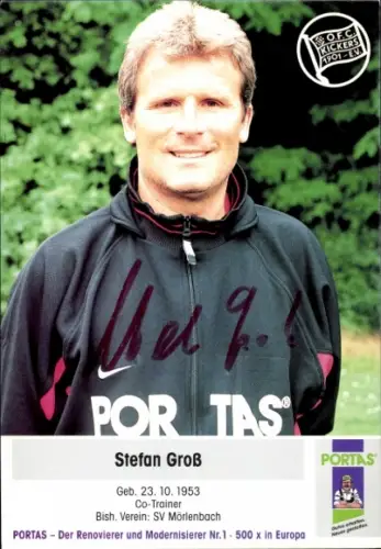 Autogrammkarte Co Trainer Stefan Groß, Kickers Offenbach, Autogramm
