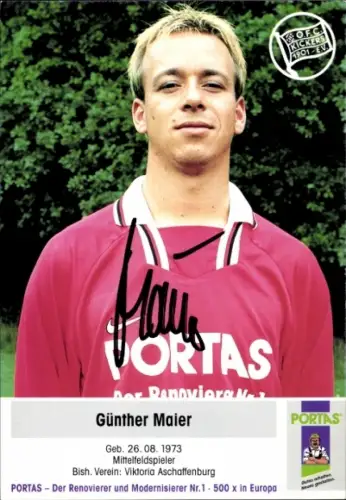 Autogrammkarte Fußballer Günther Maier, Kickers Offenbach, Autogramm