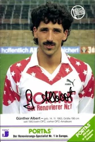 Autogrammkarte Fußballer Günther Albert, Kickers Offenbach, Autogramm
