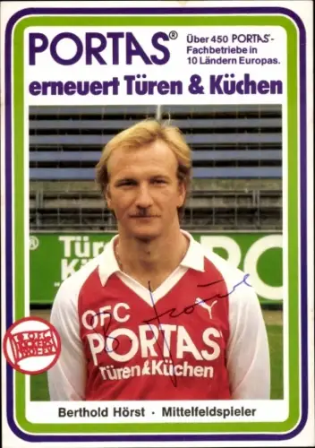 Autogrammkarte Fußballer Berthold Hörst, Kickers Offenbach, Autogramm