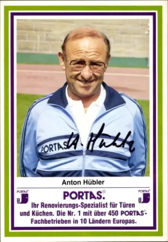 Autogrammkarte Zeugwart Anton Hübler, Eintracht Frankfurt, Autogramm