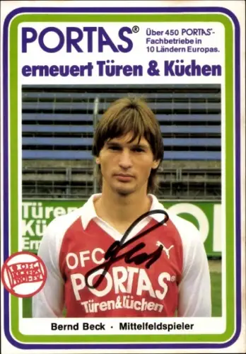 Autogrammkarte Fußballer Bernd Beck, Kickers Offenbach, Autogramm