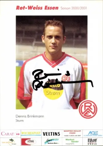 Autogrammkarte Fußballer Dennis Brinkmann, Rot Weiss Essen, Autogramm