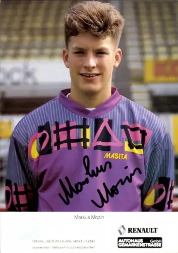 Autogrammkarte Fußballer Markus Mozin, Rot-Weiss Essen, Autogramm