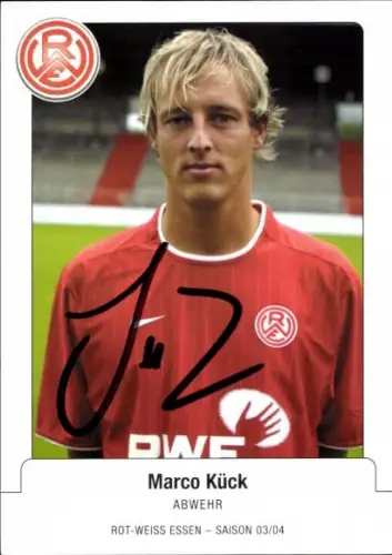 Autogrammkarte Fußballer Marco Kück, Rot Weiss Essen, Autogramm