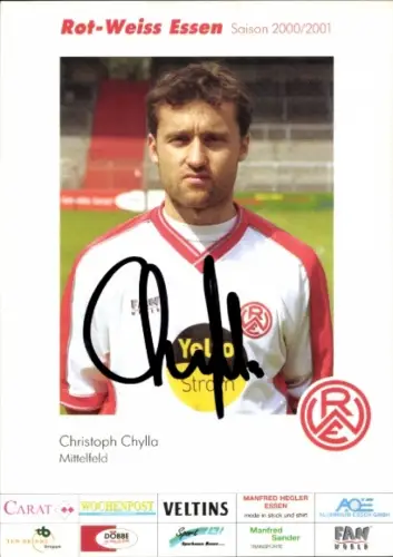 Autogrammkarte Fußballer Christoph Chylla, Rot Weiss Essen, Autogramm