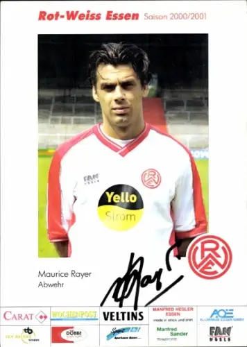 Autogrammkarte Fußballer Maurice Rayer, Rot Weiss Essen, Autogramm