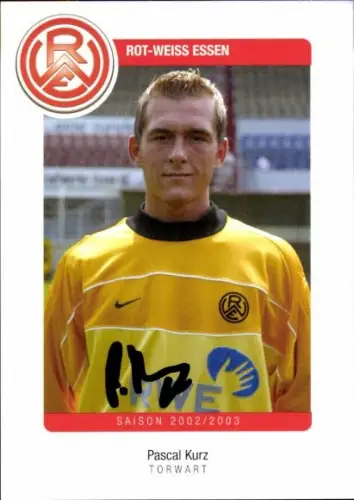 Autogrammkarte Fußballer Pascal Kurz, Rot Weiss Essen, Autogramm