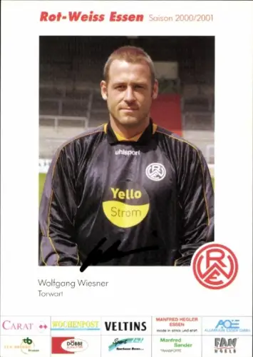 Autogrammkarte Fußballer Wolfgang Wiesner, Rot Weiss Essen, Autogramm
