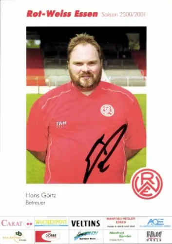 Autogrammkarte Betreuer Hans Görtz, Rot Weiss Essen, Autogramm