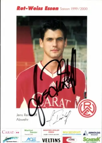 Autogrammkarte Fußballer Jens Renkhoff, Rot Weiss Essen, Autogramm