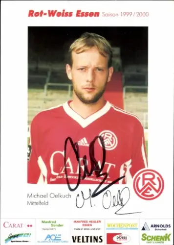 Autogrammkarte Fußballer Michael Oelkuch, Rot Weiss Essen, Autogramm