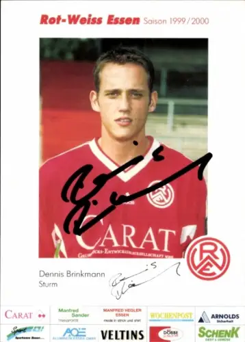 Autogrammkarte Fußballer Dennis Brinkmann, Rot Weiss Essen, Autogramm