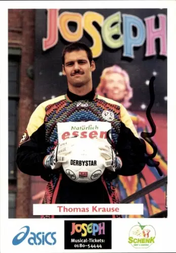Autogrammkarte Fußballer Thomas Krause, Rot Weiss Essen, Autogramm