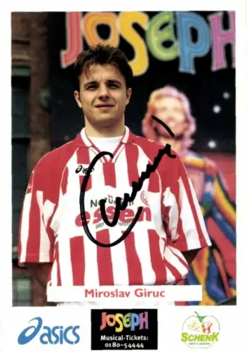 Autogrammkarte Fußballer Miroslav Giruc, Rot Weiss Essen, Autogramm