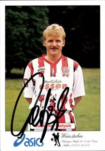 Autogrammkarte Fußballer Waldemar Matysik, Rot Weiss Essen, Autogramm