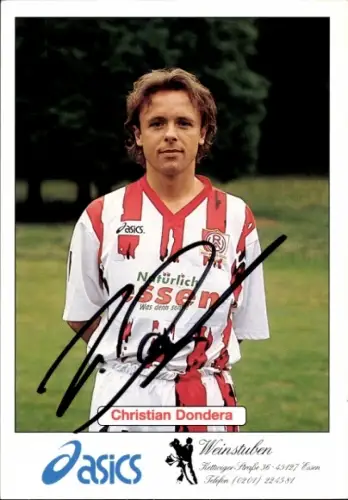 Autogrammkarte Fußballer Christian Dondera, Rot Weiss Essen, Autogramm