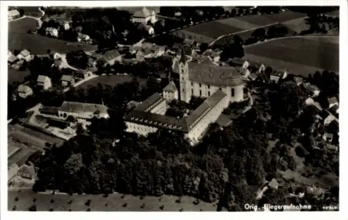 Ak Dießen am Ammersee Oberbayern, Luftaufnahme, Erholungsheim St. Vinzenz, Dießen a. Ammersee