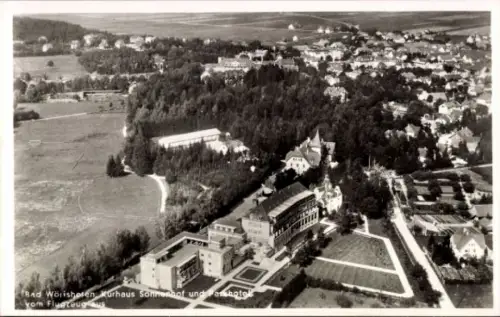 Ak Bad Wörishofen im Unterallgäu, Luftaufnahme  Kurhaus Sonnenhof, Hotel, Landschaft