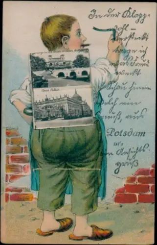 Leporello Ak Potsdam, Neues Palais