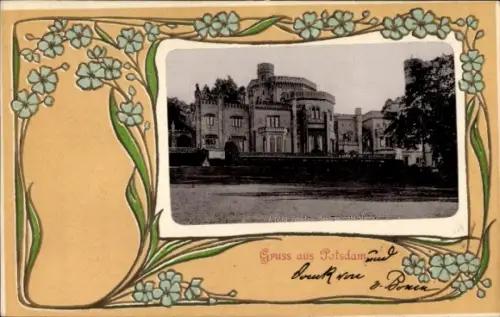 Präge Passepartout Ak Babelsberg Potsdam, Schloss Babelsberg