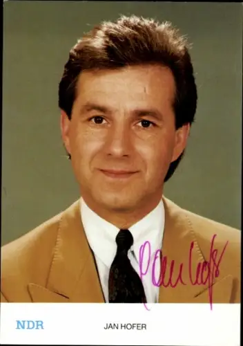 Ak Fernsehmoderator Jan Hofer, Portrait, Autogramm
