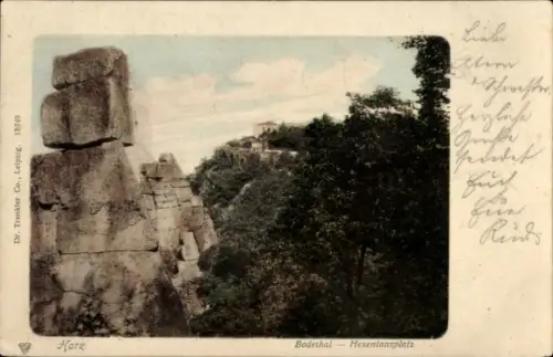 Ak Thale im Harz, Felsen im Bodethal, Hexentanzplatz,   von Dr. Trenkler Co.