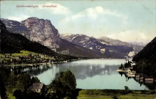 Ak Grundlsee Salzkammergut Steiermark, Salzkammergut,  Berge, See, farbig