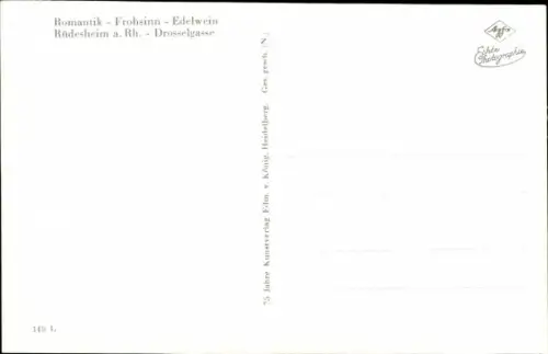 Ak Rüdesheim am Rhein, Drosselgasse