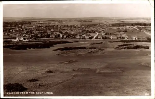 Ak Seaford Sussex England, Panorama von den Golflinks