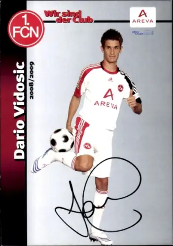 Autogrammkarte Fußballer Dario Vidosic, 1. FC Nürnberg, Autogramm