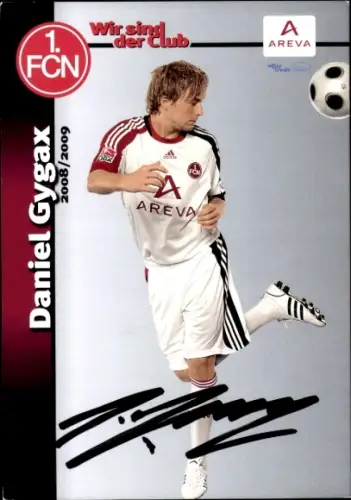 Autogrammkarte Fußballer Daniel Gygax, 1. FC Nürnberg, Autogramm