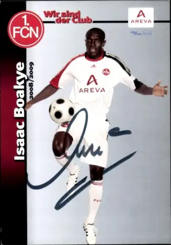 Autogrammkarte Fußballer Isaac Boakye, 1. FC Nürnberg, Autogramm