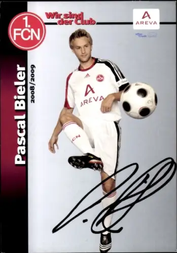 Autogrammkarte Fußballer Pascal Bieler, 1. FC Nürnberg, Autogramm