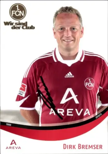 Autogrammkarte Co Trainer Dirk Bremser, 1. FC Nürnberg, Autogramm