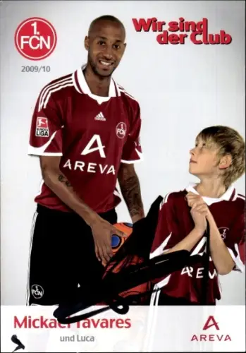Autogrammkarte Fußballer Mickael Tavares und Luca, 1. FC Nürnberg, Autogramm