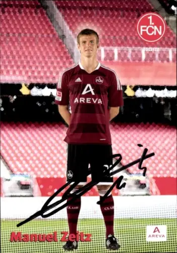 Autogrammkarte Fußballer Manuel Zeitz, 1. FC Nürnberg, Autogramm