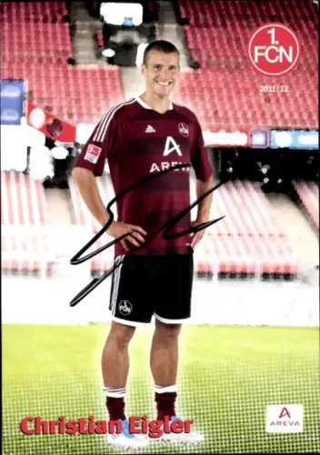 Autogrammkarte Fußballer Christian Eigler, 1. FC Nürnberg, Autogramm