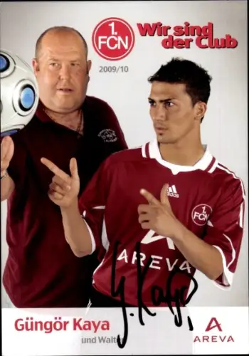 Autogrammkarte Fußballer Güngör Kaya und Walter, 1. FC Nürnberg, Autogramm