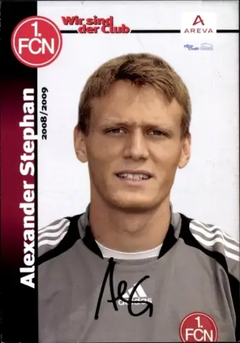 Autogrammkarte Fußballer Alexander Stephan, 1. FC Nürnberg, Autogramm