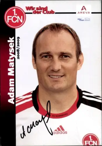 Autogrammkarte Torwarttrainer Adam Matysek, 1. FC Nürnberg, Autogramm