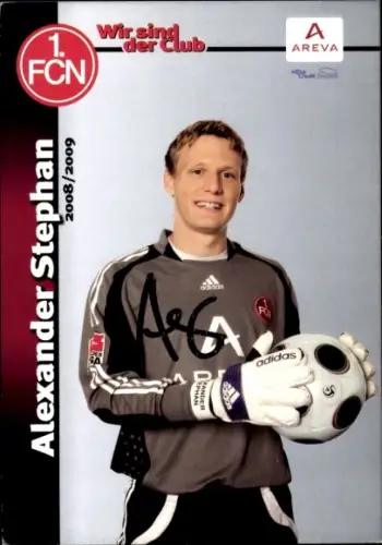Autogrammkarte Fußballer Alexander Stephan, 1. FC Nürnberg, Autogramm