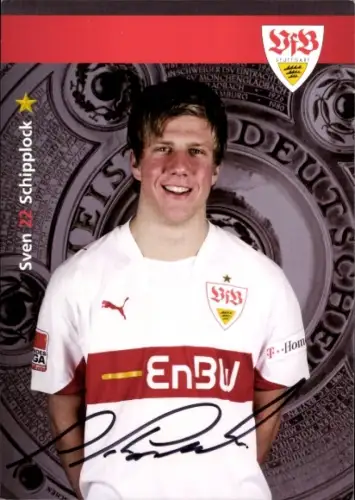 Autogrammkarte Fußballer Sven Schipplock, VfB Stuttgart, Autogramm