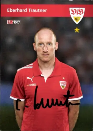 Autogrammkarte Torwarttrainer Eberhard Trautner, VfB Stuttgart, Autogramm