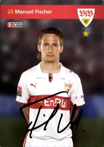 Autogrammkarte Fußballer Manuel Fischer, VfB Stuttgart, Autogramm