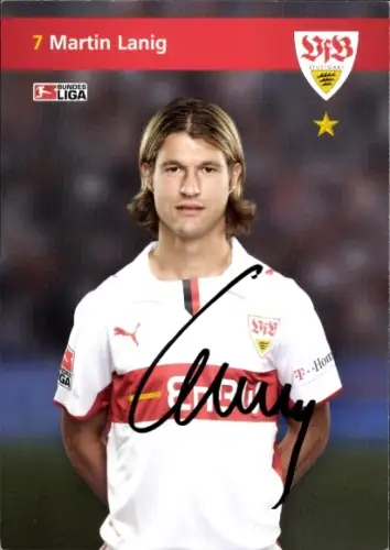 Autogrammkarte Fußballer Martin Lanig, VfB Stuttgart, Autogramm