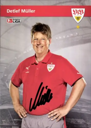 Autogrammkarte Physiotherapeut Detlef Müller, VfB Stuttgart, Autogramm